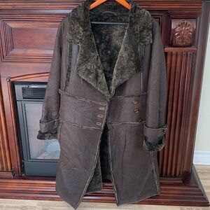 Women's Brown Genuine Shearling Coat